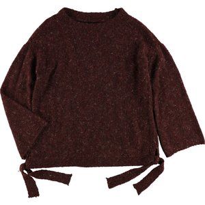 MAX STUDIO London Melange Side Tie Sweater Wine S